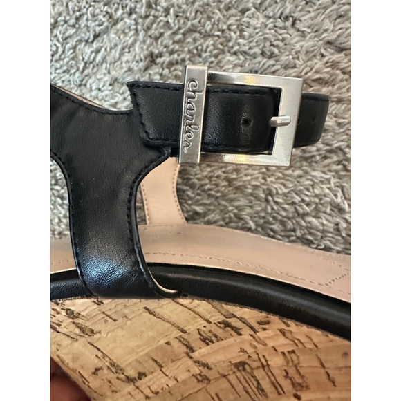 Women's Charles by Charles David Black Lindy Wedge Sandals Size 8 - Picture 10 of 12